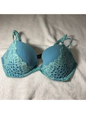 Victoria's Secret Very Sexy Padded Push-up Bra 32D Lace Teal(0129)